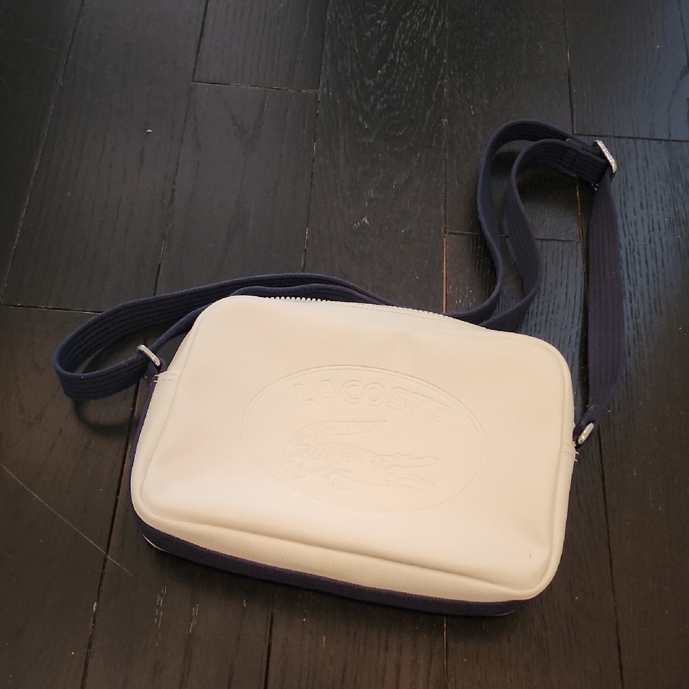 Lacoste Men's White and Navy Belt Bag